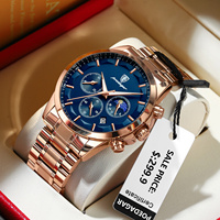 POEDAGAR Luxury Man Wristwatch Chronograph Stainless Steel Men's Watch Quartz Waterproof Luminous Fashion Watches For Men Reloj