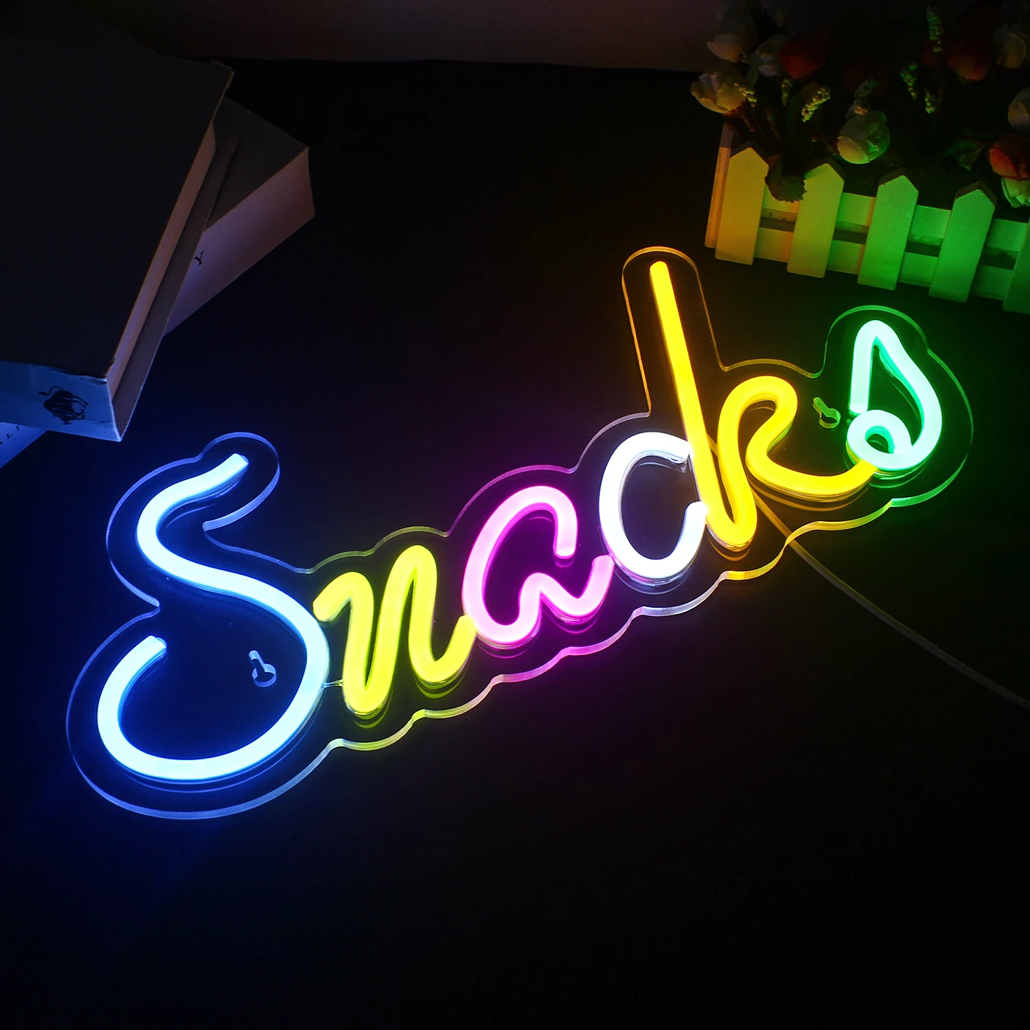 Kleurrijke Snacks Neon Led Borden Voor Muur Kamer Decor Usb Aangedreven Opknoping Bar Cake Dessert Winkel Restaurant Cafés Pubs Paneelverlichting