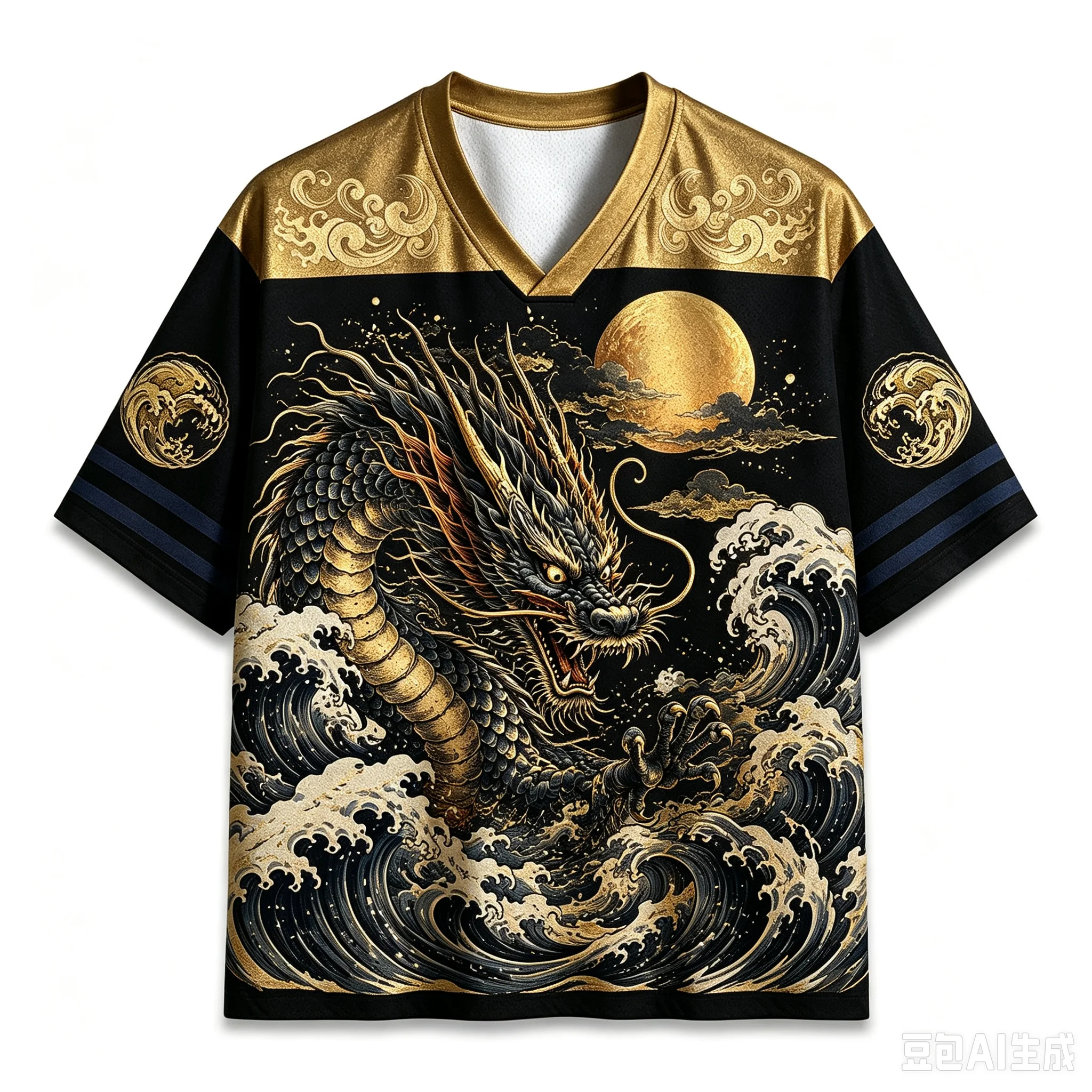 2627 Neues Unisex-T-Shirt mit Drachenwellen-3D-Druck, Retro-Orientmythos-Kreatur-Grafik, lässiges Streetwear-Oberteil mit kurzen Ärmeln – Detail 5