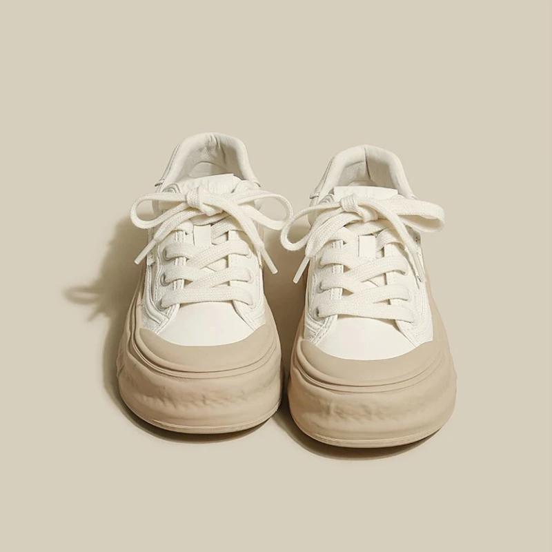 Off White Canvas Obuwie damskie Sznurowane płaskie buty damskie Trendy butów do chodzenia 2024 Szykowna elegancka promocja Nowa oferta na mieście