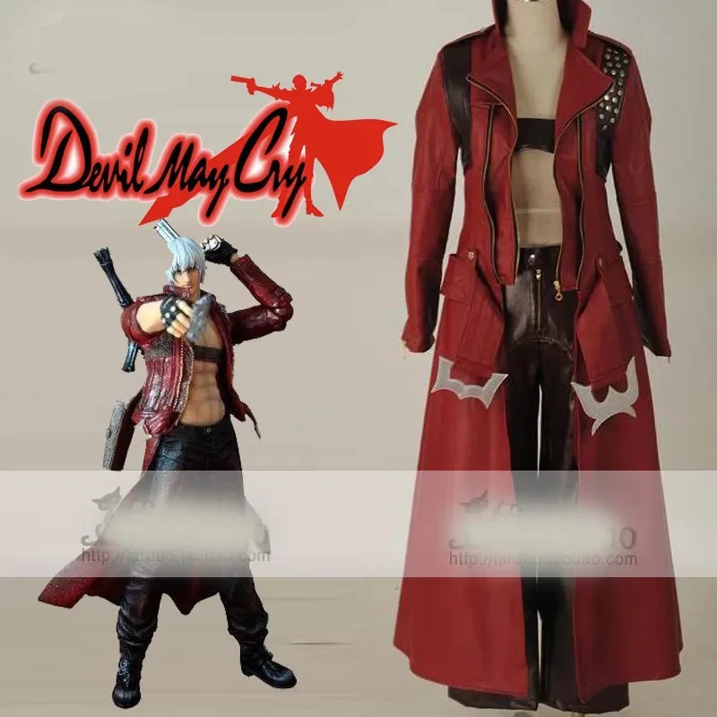 

ff34DMC 3 Dante Cosplay Leather Halloween Costume for Men Party customized