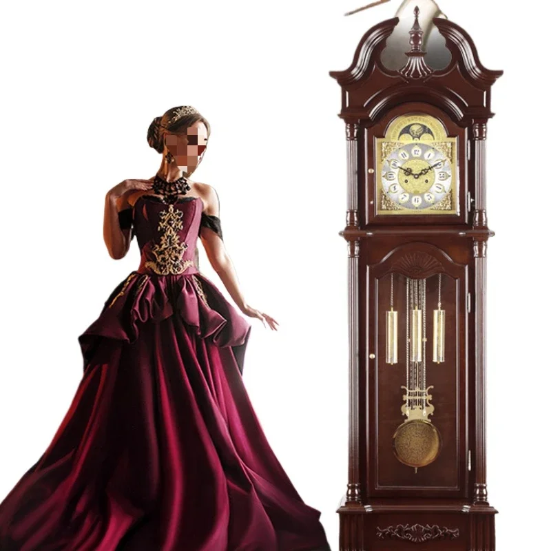 

Часы напольные механические, большие часы с механизмом в китайском ретро стиле, из массива дерева, для гостиной