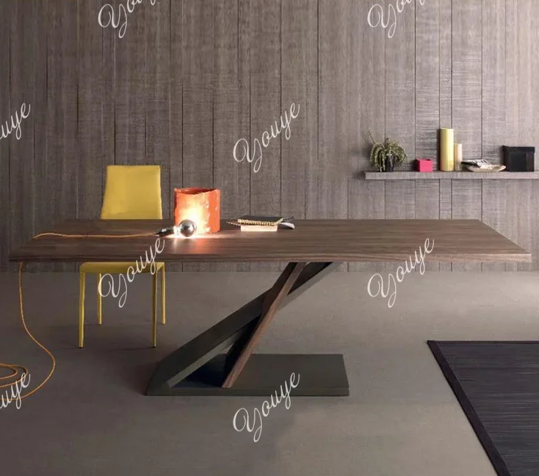 

XX Simple Modern Conference Table Solid Wood Long Table Home Designer Workbench Light Luxury Long Desk