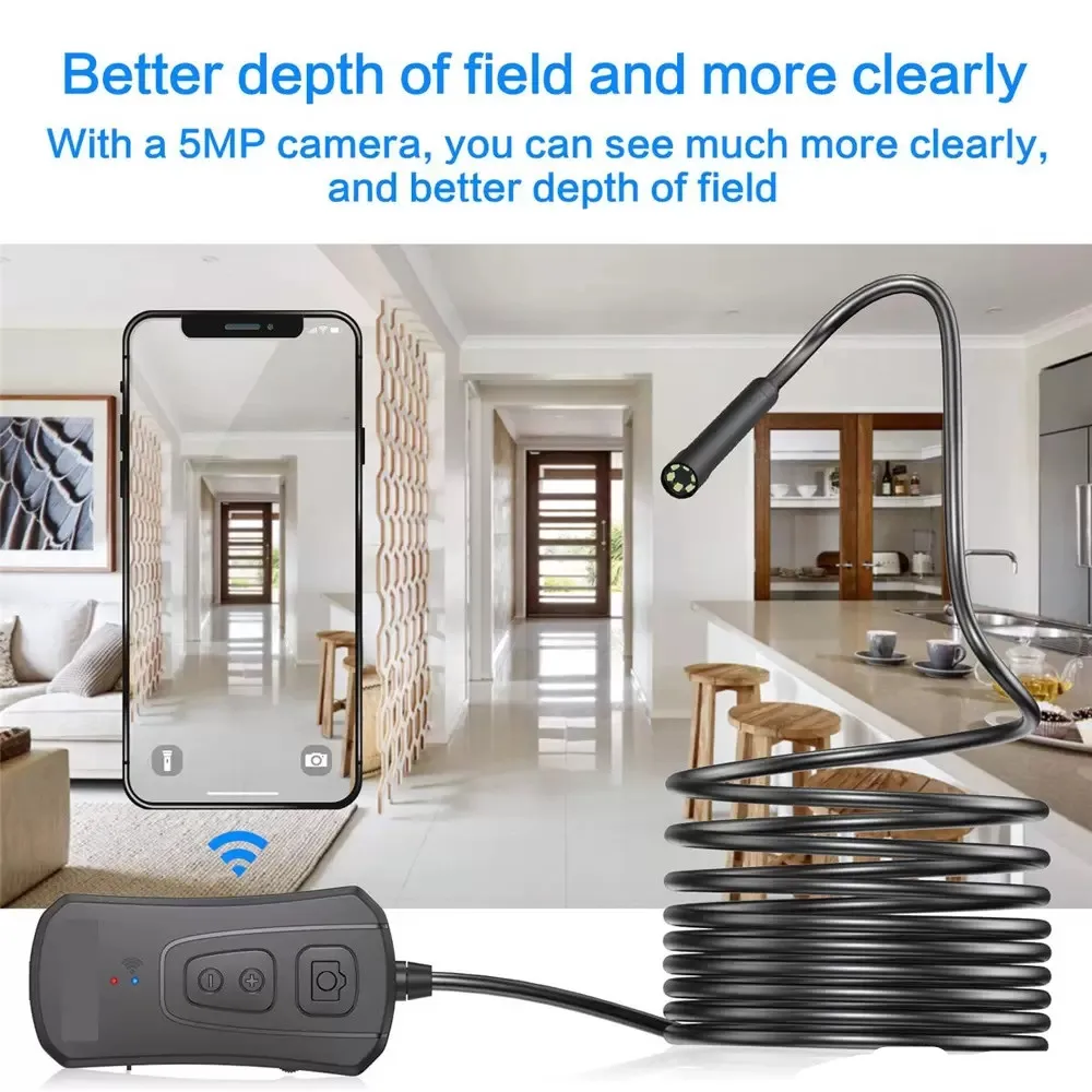 5.5 มม.2MP 1080P 3X ซูมไร้สาย WIFI กล้อง Endoscope การตรวจสอบ CMOS Borescope Otoscope กล้องจุลทรรศน์ดิจิตอล