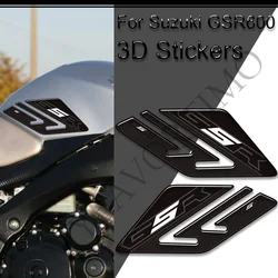 Almohadilla de tanque de motocicleta, pegatinas de protección de empuñaduras laterales, calcomanías de aceite combustible para Suzuki GSR 600 750 GSR600 GSR750