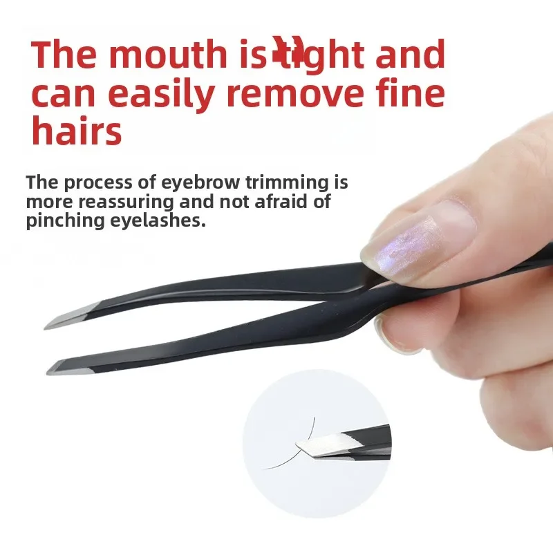 まつげ二重まぶたステッカーピンセットメイクアップツールステンレス鋼眉毛クリップ斜め先端脱毛ピンセット美容ツール