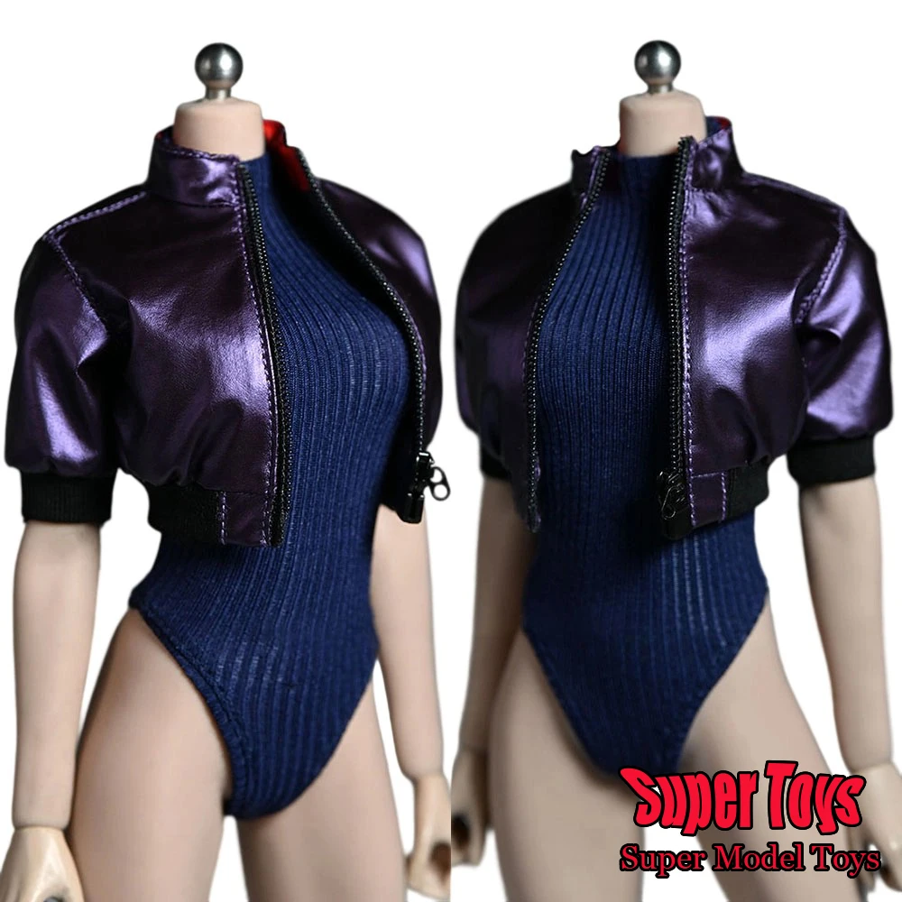 

In Stock 1/6 Scale Female Soldier Jacket Casual Trend Solid Color Zippered Short Coat For 12-inch Action Figure Model Doll