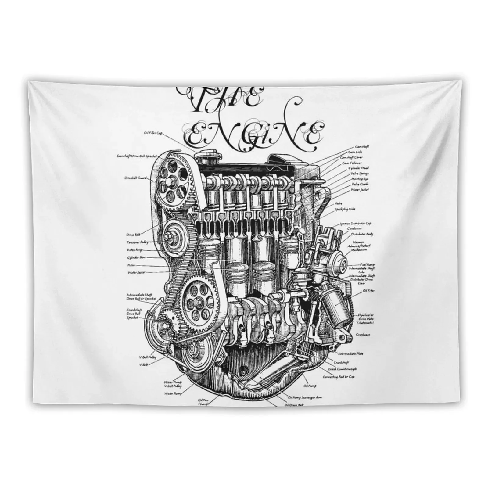 THE ENGINE Tapestry Wall Mural Decoration For Bedroom Tapestry