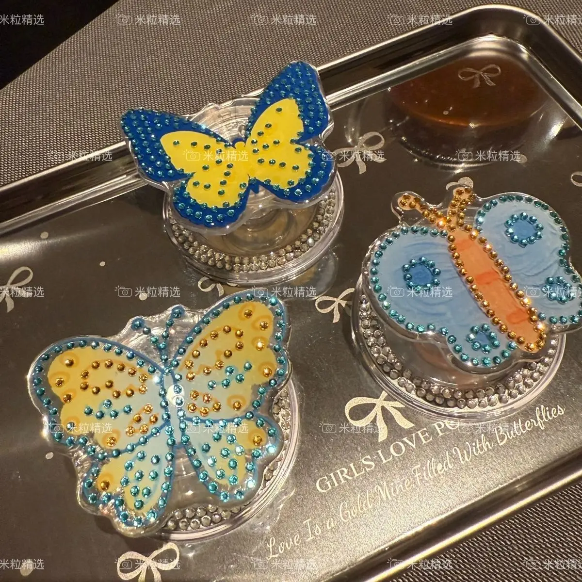 

Желтая синяя бабочка для Magsafe, магнитная ручка для телефона, подставка Tok Griptok для iPhone, забавный складной держатель для беспроводной зарядки