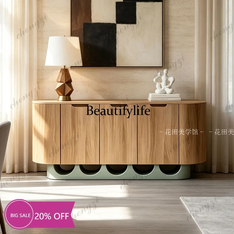 02A Log wind porch cabinet Nordic living room dining side cabinet storage side cabinet partition