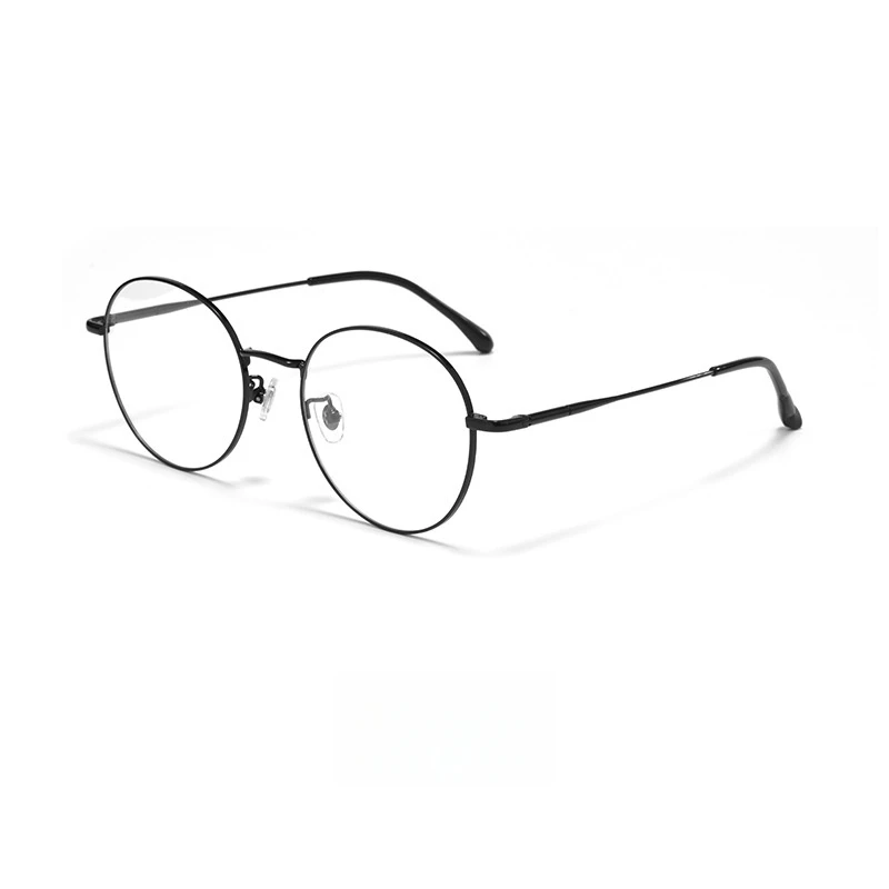 TFTB Retro Round Ultralight Premium Alloy Glasses Men and Women Fashionable Trend Optical Prescription Eyeglasses Frame 139mm