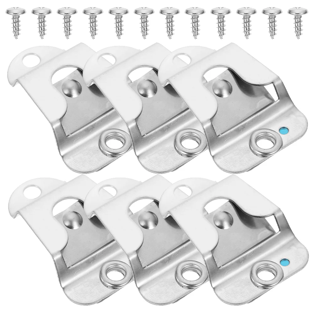 

6 Pcs Black Hooks Microphone Cb Radio Hangers Metal Ham Radios Mount Clip Silver