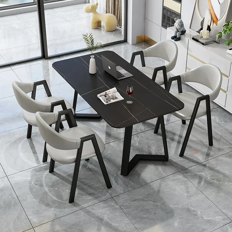 Party Simple Dining Tables Gold Mental Legs Floor Dressing Dining Tables Rectangle Design Silla Playa Kitchen Low Furniture