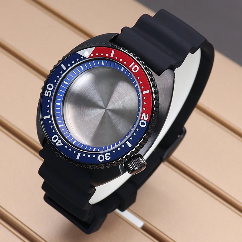 45mm nh36 Cassa dell'orologio cinturino in gomma vetro zaffiro per Seiko NH35 NH36 NH34 4R36 movimento quadrante da 28,5 mm per SKX Abalone modificato