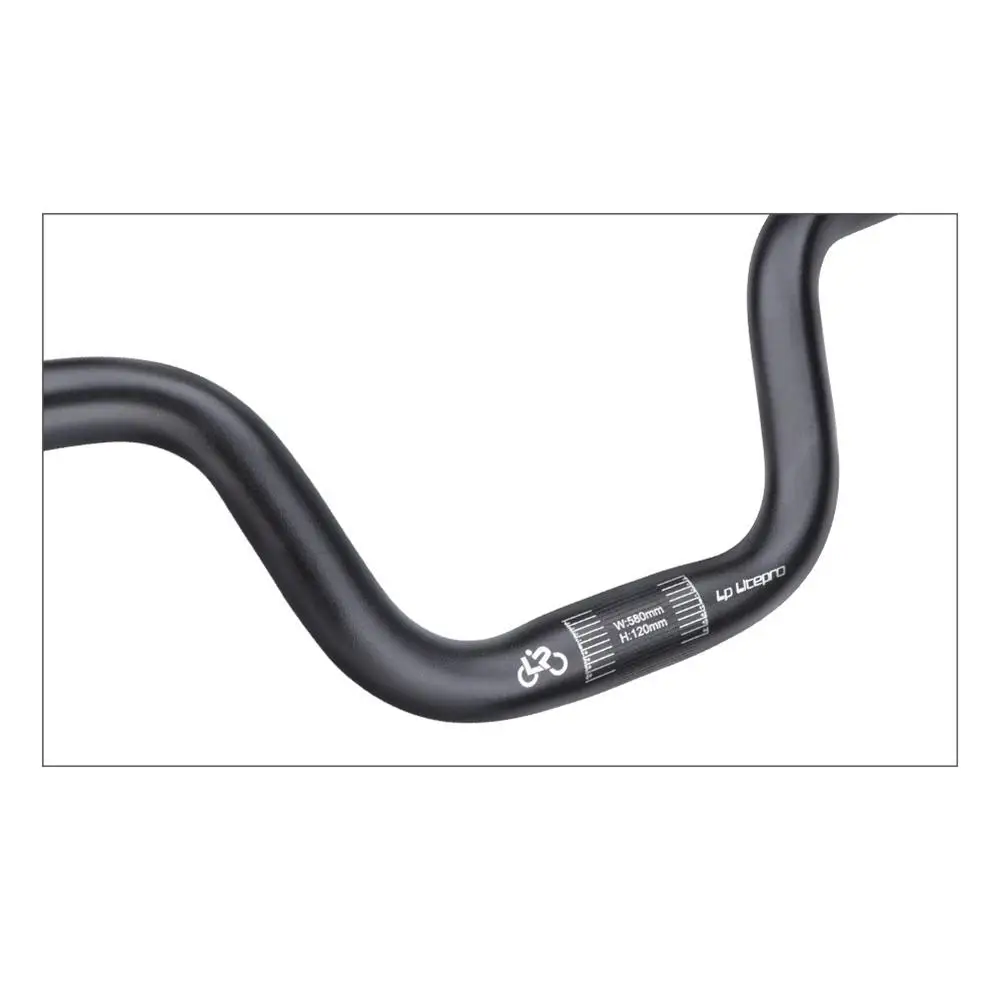 litepro Bike Handlebar U-shaped Heightened Aluminum Alloy Handle Bar 25.4x580mm Compatible For Brompton