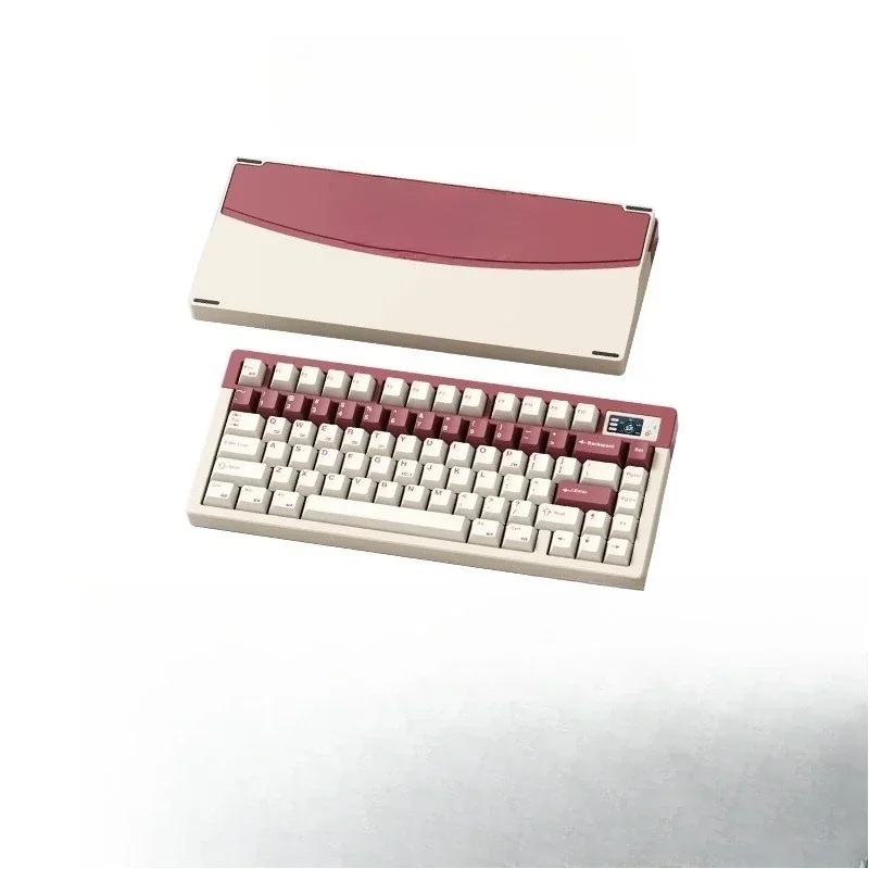 

Mechanical keyboard girl cute all-aluminum tuo tuo anode custom game three-mode wireless keyboard