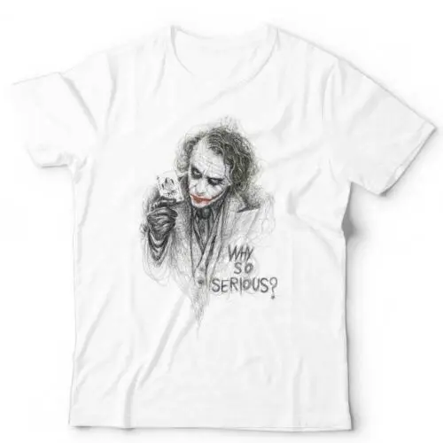 Joker Sketch Why So Serious Tshirt Unisex & Kids Retro Comic  - White Tshirt