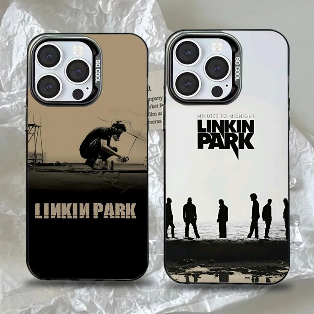 

L-LinkinS Rock P-Park Phone Case For iPhone 16,15,14,13,12,11,Pro,Max,Plus,Mini,XS,SE Anti Fall Black Matte Hard Bumper
