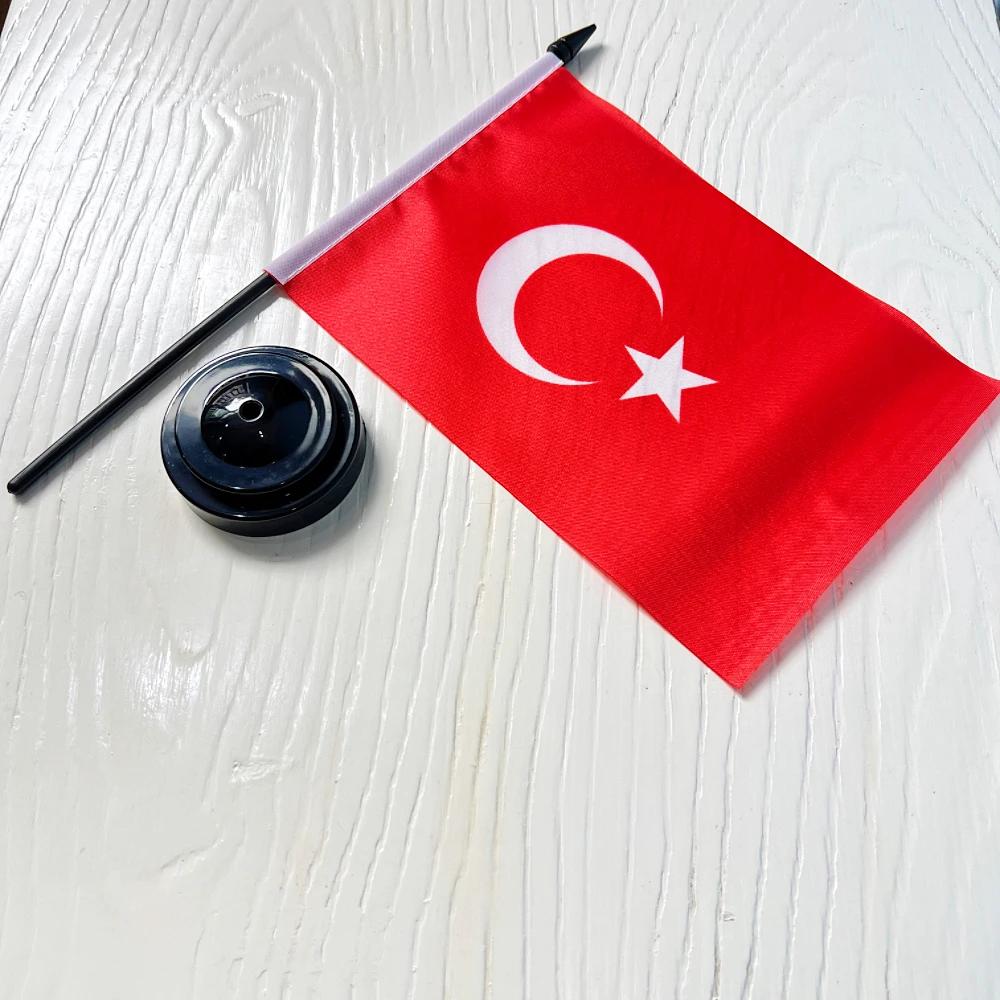 Bandera de Turquía para escritorio de poliéster - imagen 2