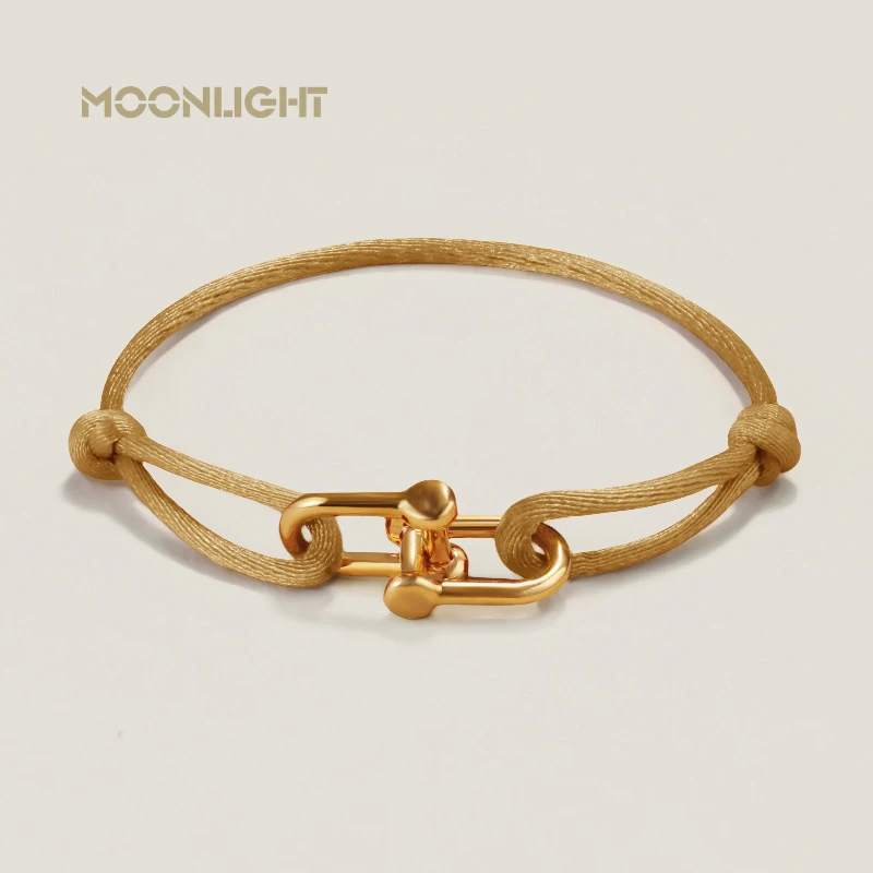 

MOONLIGHT Classic U-Shape Charm Bracelets for Women High Quality Adjustable Silk Rope Bracelet Female Jewelry Gifts Wholesale