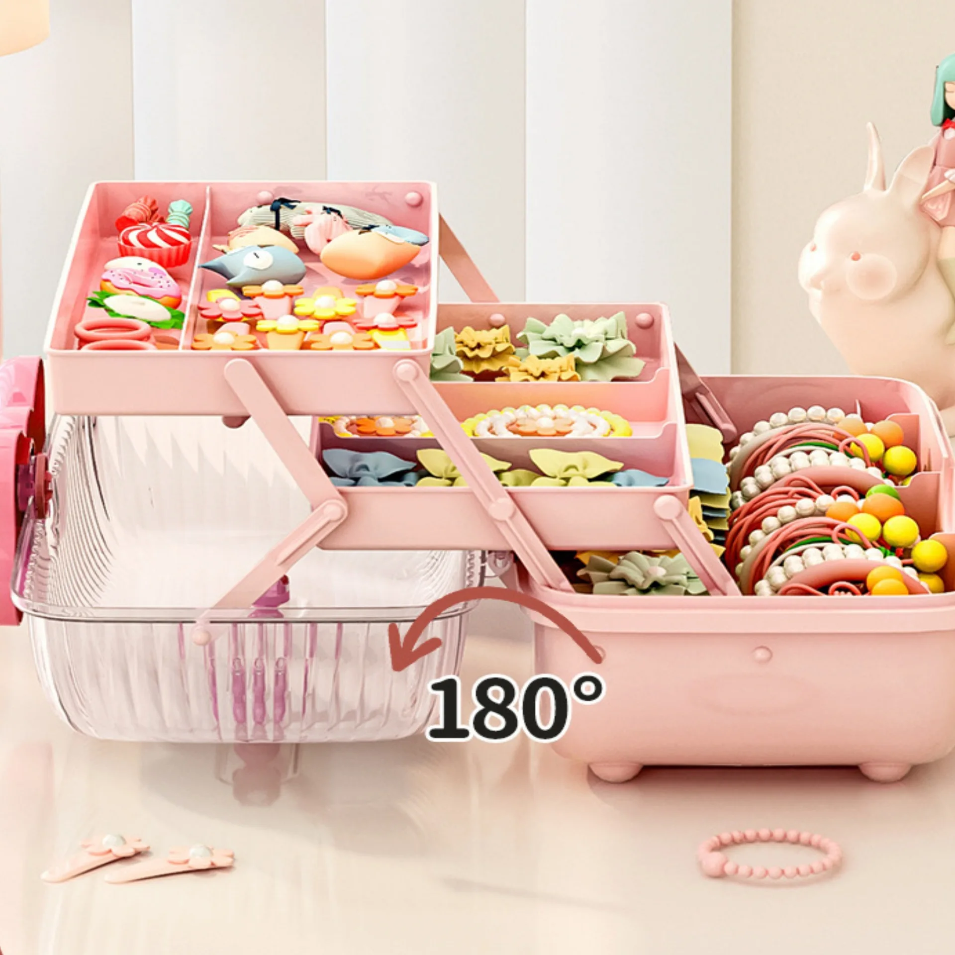 Children's Jewelry Storage Box, Hair Accessories, Rubber Belt, Head Rope, Princess Wind, Macaron Suitcase