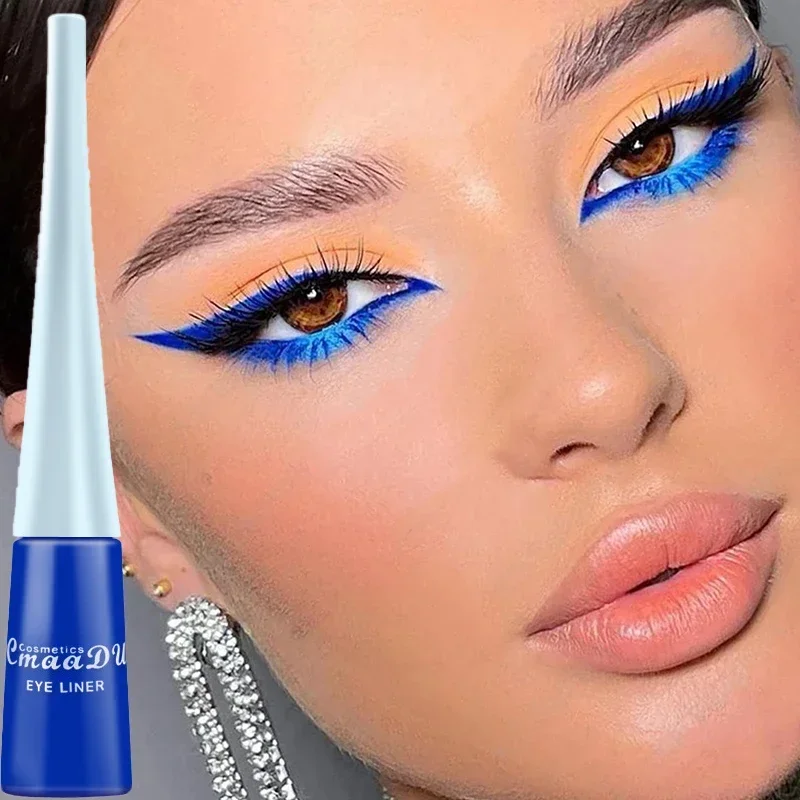 Kleurrijke Sexy Eyeliner Vloeibaar Blauw Potlood Waterdicht Gemakkelijk Te Dragen Make-Up Matte Eyeliner Rood Groen Wit Goudbruin Eyeliner