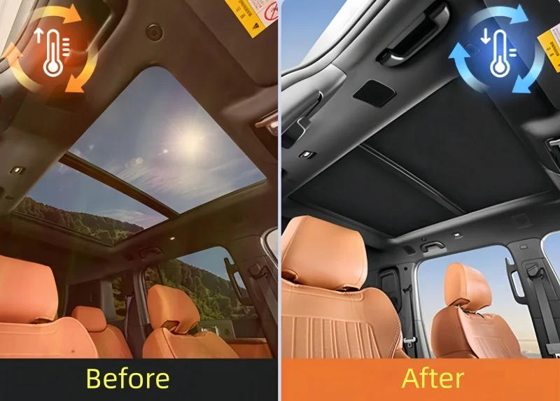 Car Sunroof Sunshade Fit for BYD Leopard 7 Titanium 7 25-26 Modified Electrostatic Adsorption Roof Sunroof Retractable Baffle