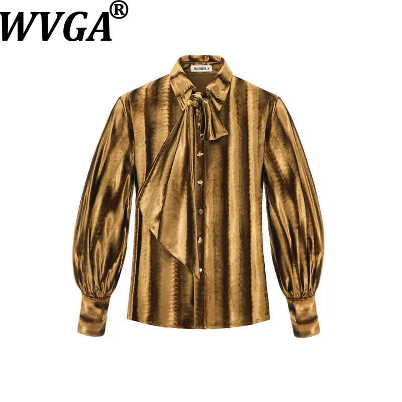WVGA New Men Tide Spring Autumn French High-End Velvet Drop Shoulder Fashion Long Sleeve Shirt Niche Chic Casual Tops Ins W18665