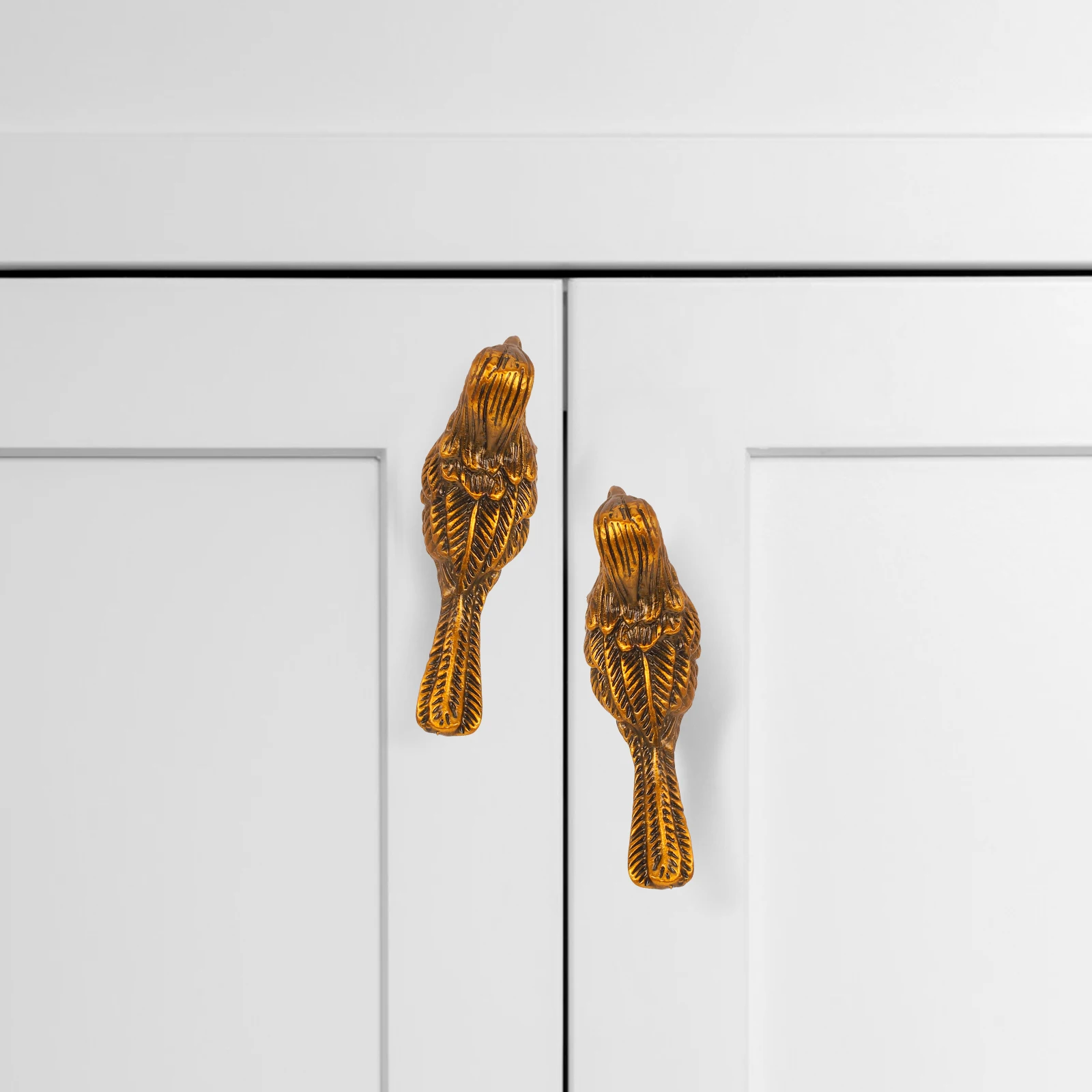 

Gold Brass Cabinet Handles Drawer Pulls Bird Shape Animal Decorative Hardware For Kitchen Wardrobe niture Door Knobs Hardware