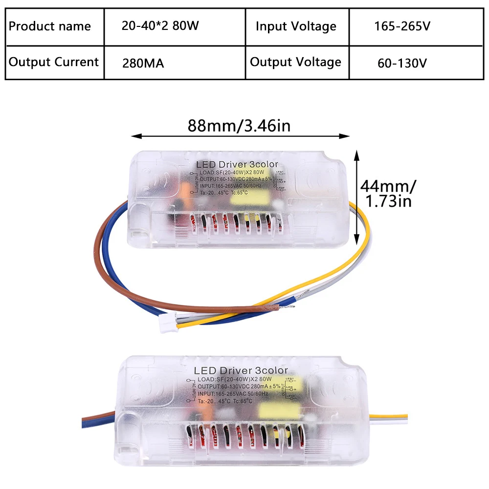 Infrared Remote Control Ceiling Light Power Supply 18-40Wx2 12-24Wx2 20-40Wx2 30-50Wx2 40-60Wx2 20-40Wx4 30-50Wx4 40-60Wx4