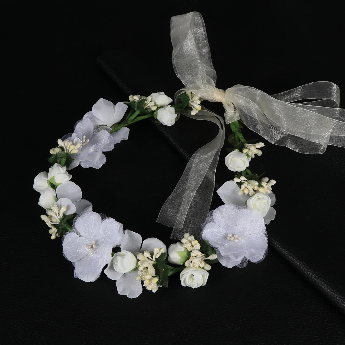 

Simulation Flower Headband White Floral Wedding Hair Crown Bridesmaid Girl Hairband Women Garland Hairwear Flower Crown