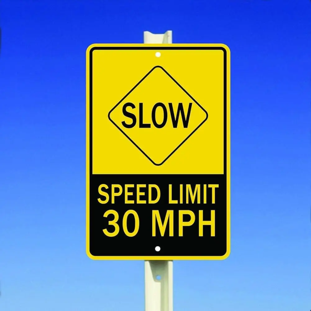 Speed Limit 30 Miles Mph Slow Driving Metal Tin Sign 8X12 Inches, TinSignEUa33891 sign