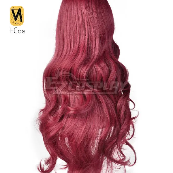 Handmade Cos Outfit: P3 Mitsuru Kirijo Cos Wig Wine Red Mid‑Length Curly Synthetic Hair Wig Game Character Hairpiece for Women - view 4