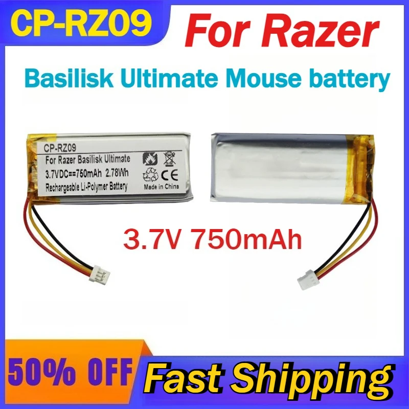 

3.7V 750mAh Rechargeable CP-RZ09 Lithium Polymer Battery for Razer Basilisk Ultimate Mouse Battery