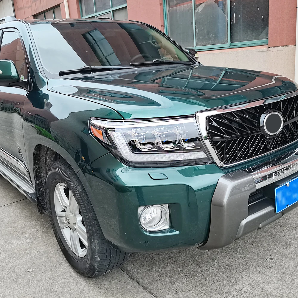 مجموعة مصابيح أمامية LED مكونة من 3 عدسات تم إنتاجه حديثًا للمصابيح الأمامية Toyota LC200 2008-2015. #3