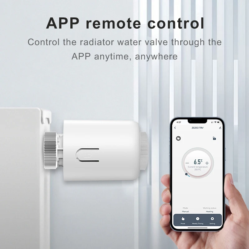 Tuya ZigBee Thermostat Radiator Actuator,Smart TRV Thermostatic Valve Temperature Controller Support Alexa Google Home