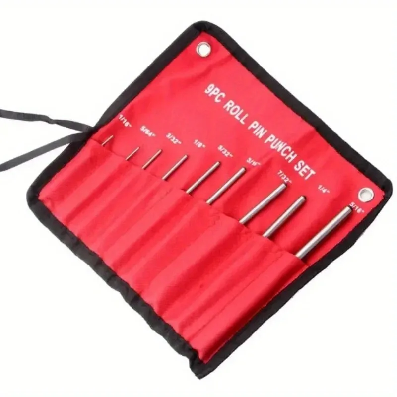 9Pcs/Set Paring Chisel Roll Pin Pack Round Head Pins Punch Professional Hollow End Starter Punching Hand Tools 1/16-5/16