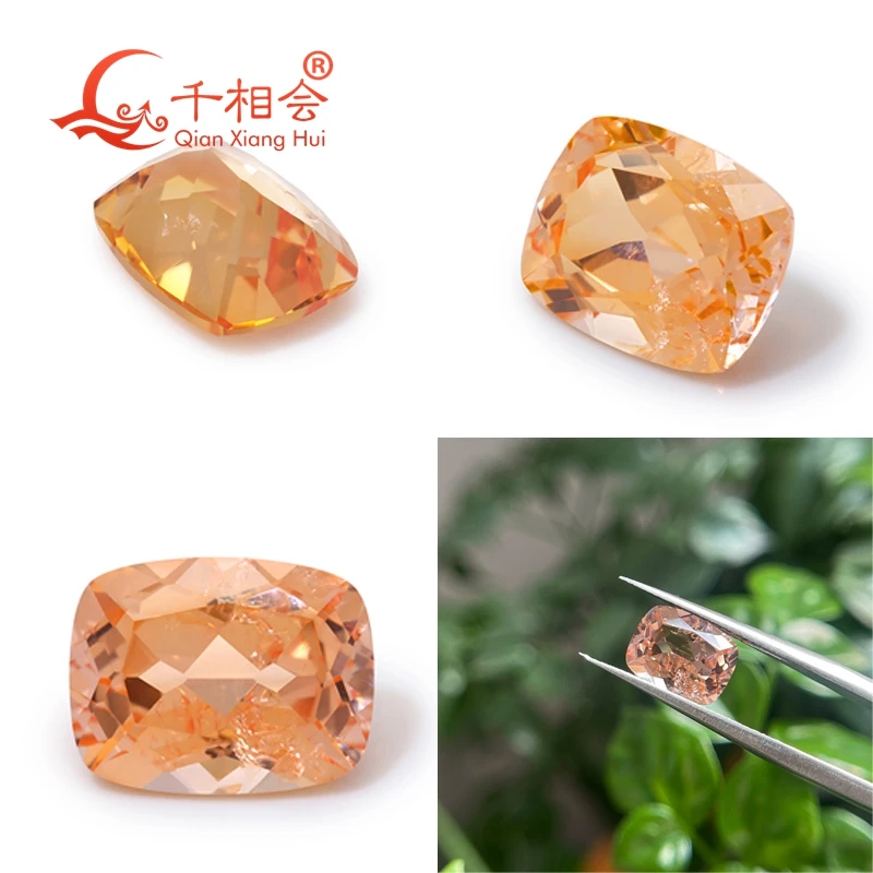 Long cushion Morgan Pink/Morgan Orange color Lab-Created Sapphire Loose Gem Stone including Minor Cracks And Inclusions jewelry