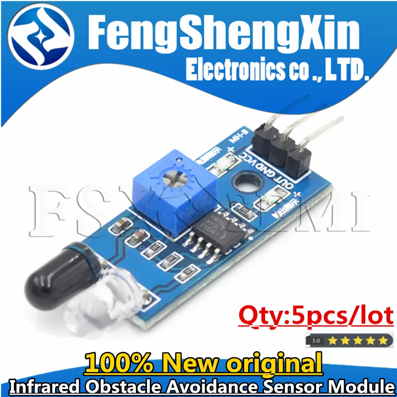 5pcs LM393 Smart Car Robot Reflective Photoelectric 3pin IR Infrared Obstacle Avoidance Sensor Module for arduino Diy Kit