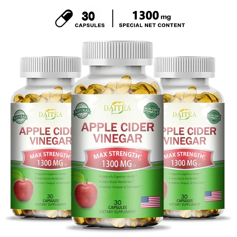 Daitea Integratore di estratto di aceto di maniglia - Aumenta i livelli di energia, bruciare i grassi, salute digestiva, naturale e non OGM