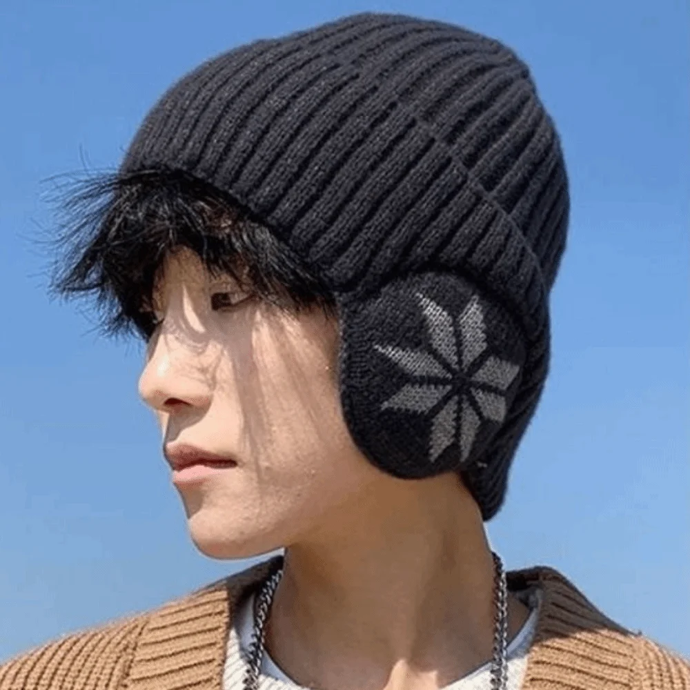 Cozy Beanie Thermal Winter Knitted Hat Insulated Thickened Fleece Warm Knit Cap Windproof Fleece Knitted Hat Winter Cycling