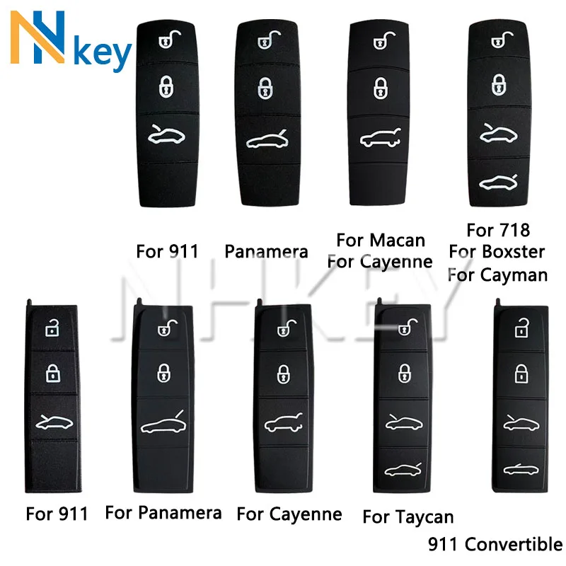 NH Key For Beautiful Key Panamera Cayenne Macan 911 Taycan 718 Boxster Cayman High Quality Remote Key Rubber Button Replacement