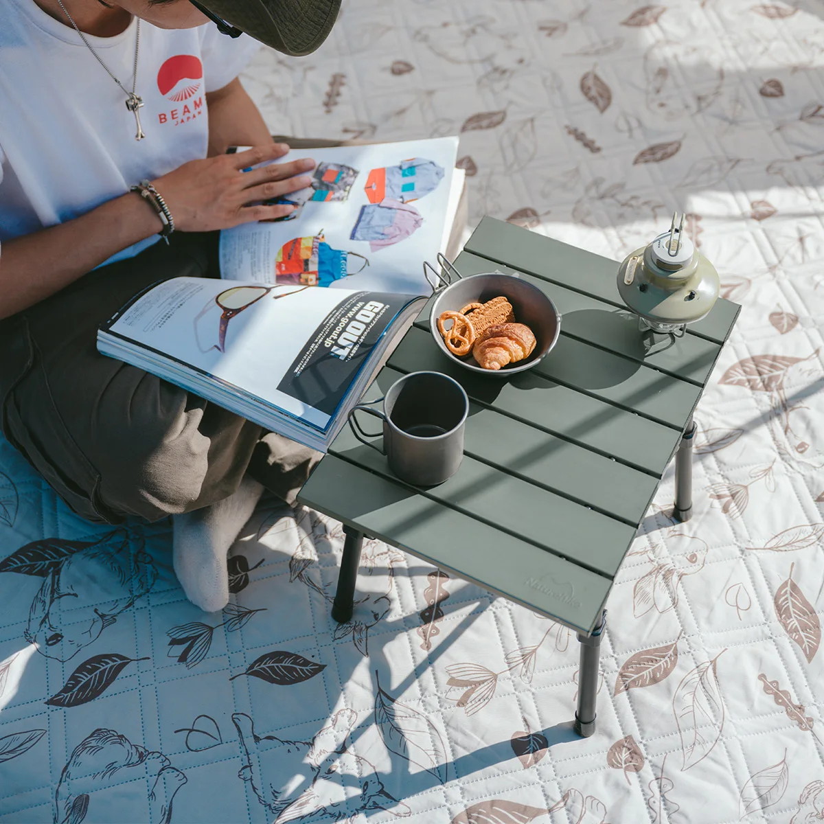 Naturehike L02 Portable Folding Table Outdoor Lightweight Barbecue Picnic Camping 6063 Aluminum Alloy Mini Table CNH22JU050