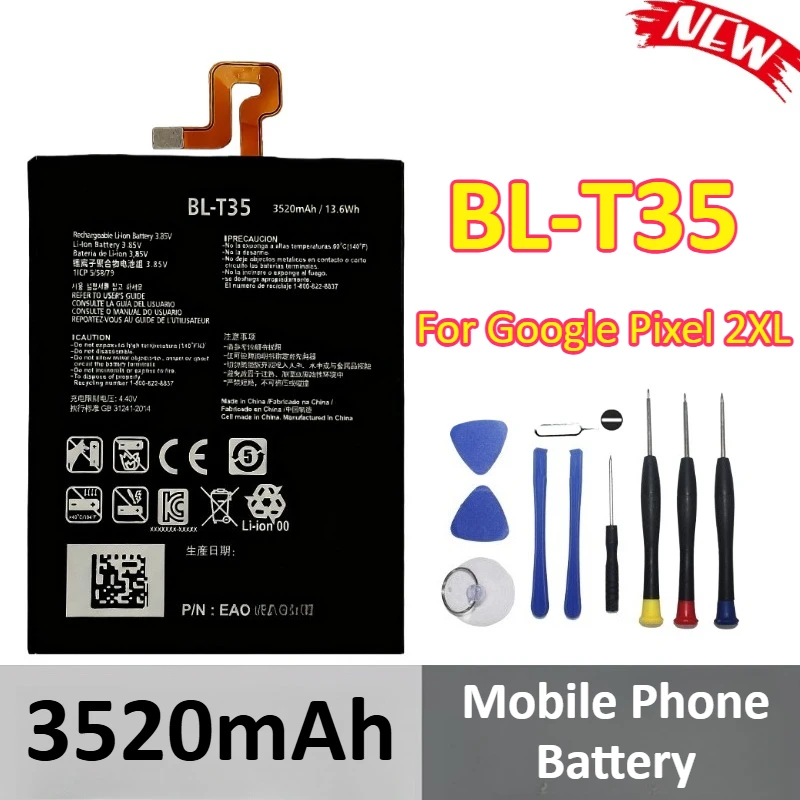 

New 3520mAh BL-T35 Mobile Phone Battery For Google Pixel 2XL Mobile Phone Parts + Tools