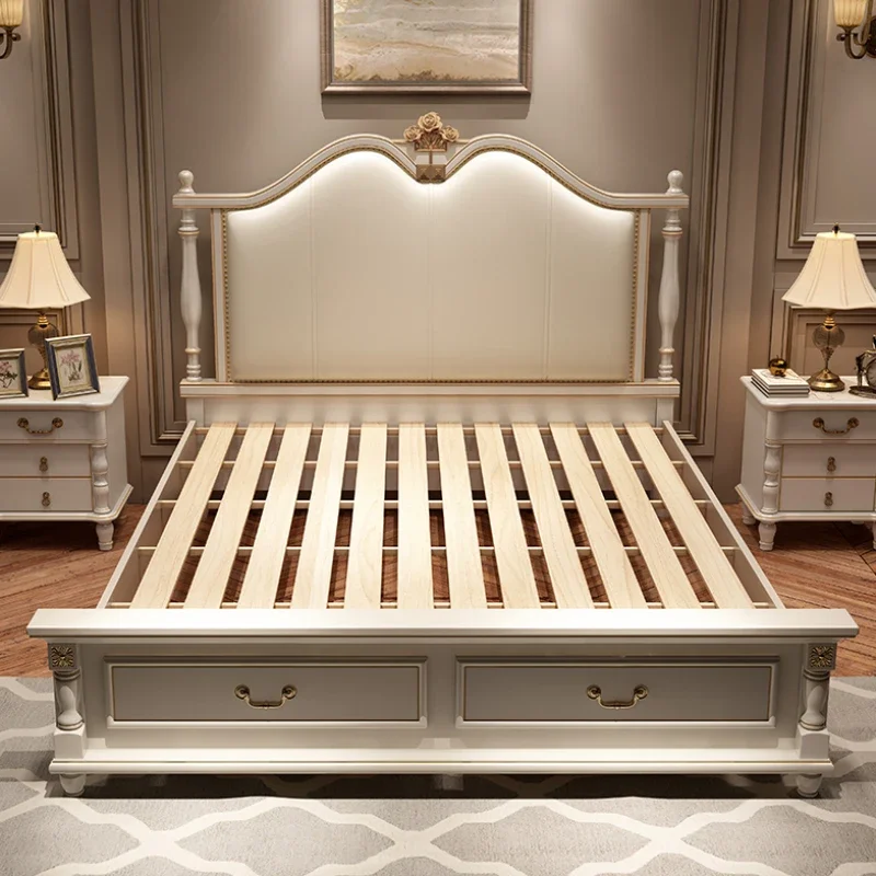 

Nordic Queen Size Modern Bedroom Bed Frame Master Cute Salon King Bed Frame Luxury Princess Letto Matrimoniale Room Furniture