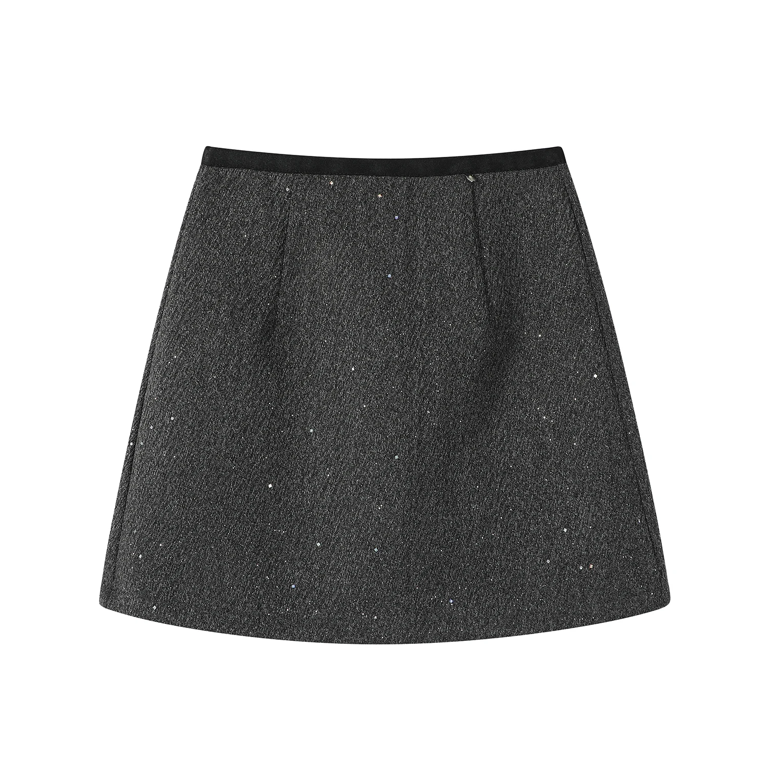 Jesienno-zimowe spódnice damskie z wysokim stanem, w stylu vintage, wełniane, o kroju litery A, z zakładką, nowość 2025, luźne, codzienne, z zamkiem błyskawicznym z tyłu, seksowne mini spódniczki damskie.