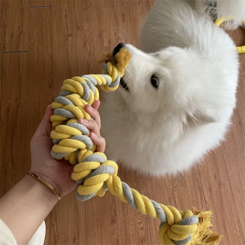 Rope Toy for Large Dogs, Pet Toothbrush, Bite Resistant, Cotton Interactive Training Stick, Knot Rope Toys, Pet Accessories