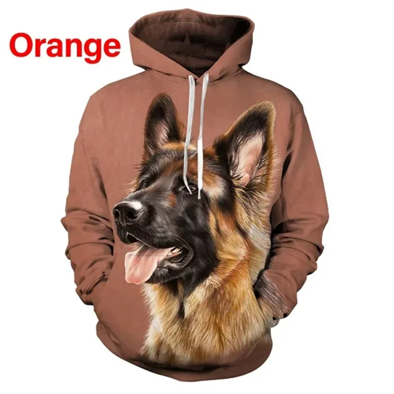 Divertenti felpe con motivo pastore tedesco moda primavera manica lunga simpatici animali pullover stampati in 3D tendenza felpa allentata casual