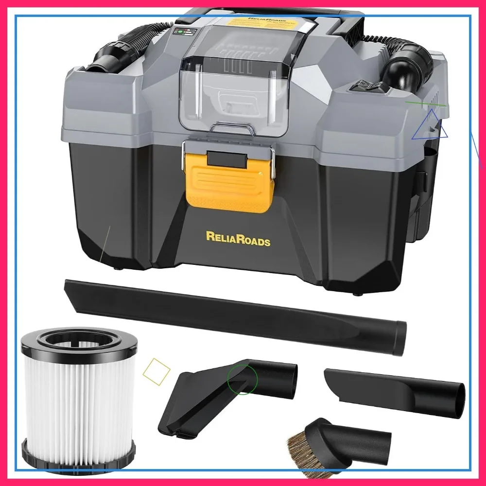 

Беспроводной пылесос для влажной/сухой уборки, 20 В, емкость 2,6 галлона, идеально подходит для уборки автомобилей, дома и мастерской