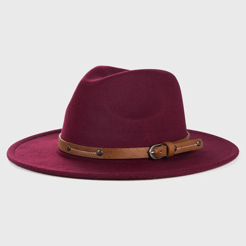 NEWWool Fedora Hut Für Frauen Männer Winter Herbst Mode Kirche Jazz Hüte Viking Britischen Flache Krempe Filz Hut Outdoor Casual Fedoras – Detail 18